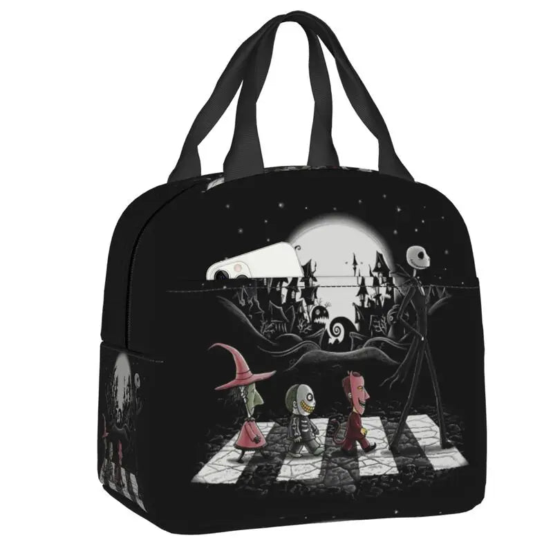 Custom Halloween Insulated Lunch Bag The Nightmare Before Christmas Portable Thermal Cooler Lunch Box Container Tote Bags