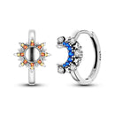 New 925 Silver Color Earrings Butterfly Firefly Ladybird Cactus Chameleon Star Double Hoop Earrings Fashion Party Unique Jewelry