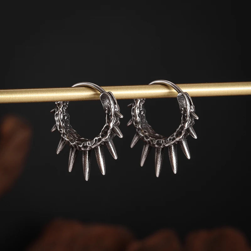 Men\'s Hip Hop Cool Geometric Stud Hoop Earrings Women\'s Hypoallergenic Punk Earrings Rock Rap Fashion Jewelry Gifts