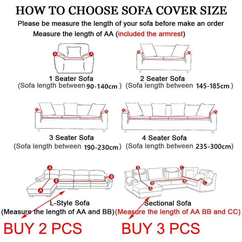 Sofa Cover for Living Room Thick Jacquard Sofa Cover 1/2/3/4 Seater L-Shaped Corner Sofa Cover