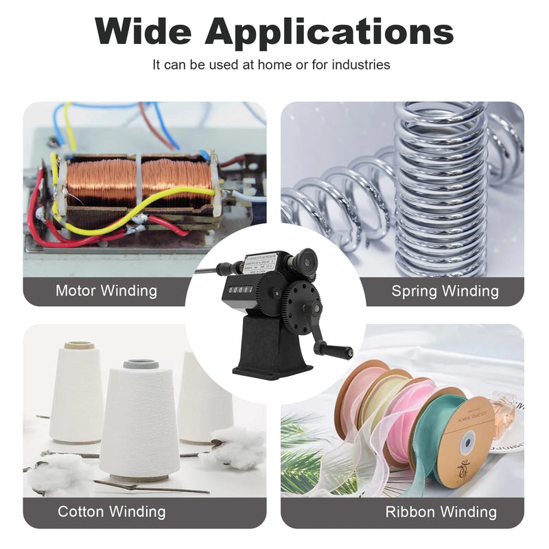 Manual Coil Winder with Counter 0-99999, High Quality Dual Purpose Hand Coil Winding Machine