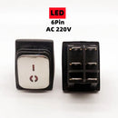 KCD4 Stainless steel waterproof rocker switch ON-OFF4/6Pin electrical equipment switch with LED power supply 16A 250V/20A 125VAC