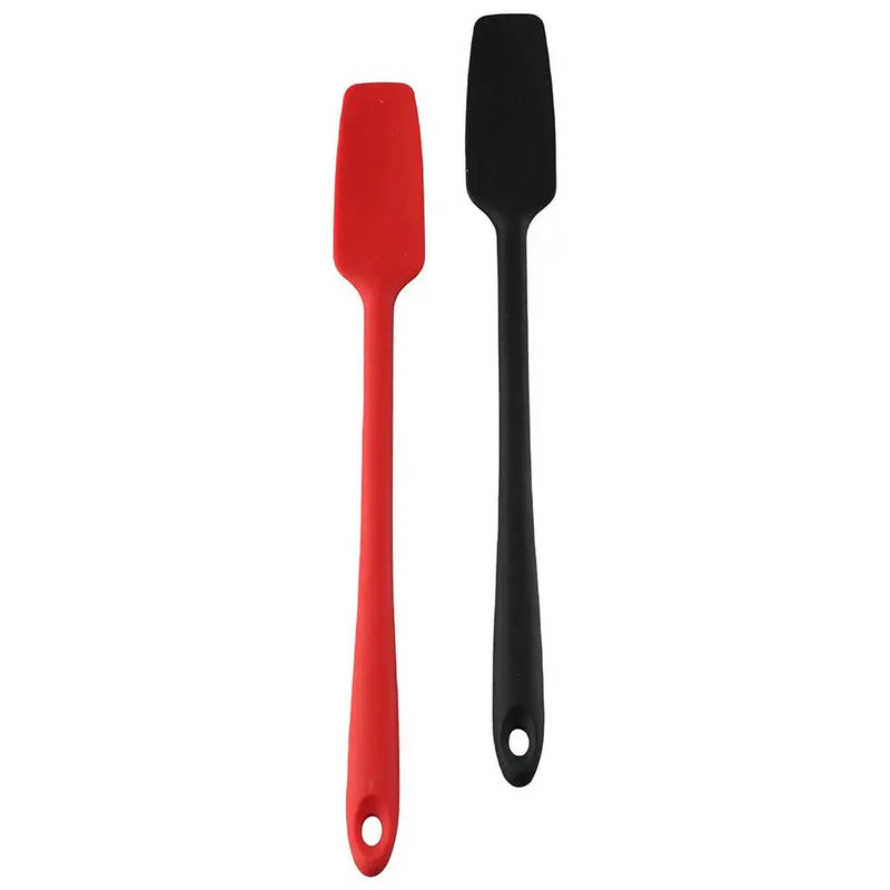 1pcs Long Handle Rubber Spatula Non-Stick Silicone Jar Spatula Stainless Steel Core Heat Resistant Silicone Scraper Baking