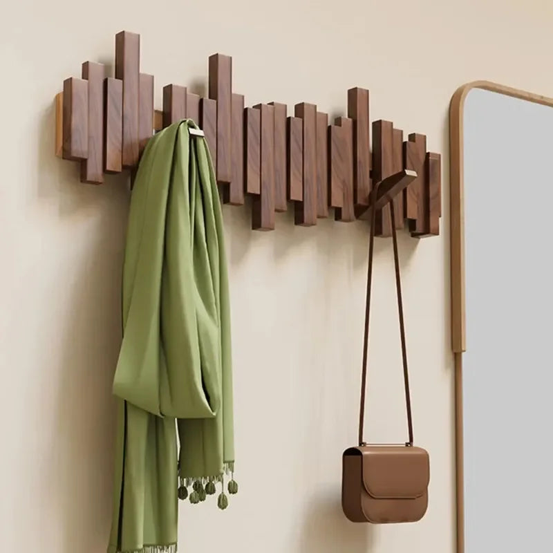 Wood Wall Coat Rack Holder Hook Storage Shelf Multifunctional Over The Door Hat Scarf Display Hanger Space Saving Furniture