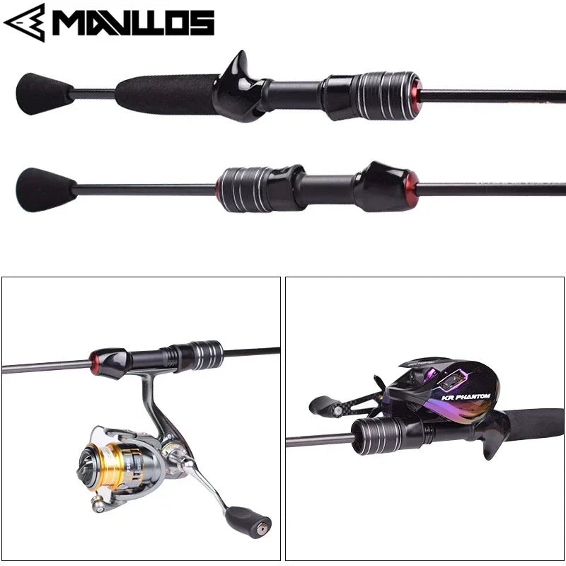 Mavllos Delicacy Light Carbon Fishing Rod Lure 0.6-8g Line 2-6lb Hollow + Solid 2 Tips Carbon BFS Casting Fishing Spinning Rod