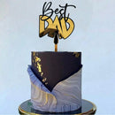 3pcs Super Dad Acrylic Cake Topper Gold Dad Father Birthday Cake Topper for Father's day Daddy Birthday Party Cake Decorations