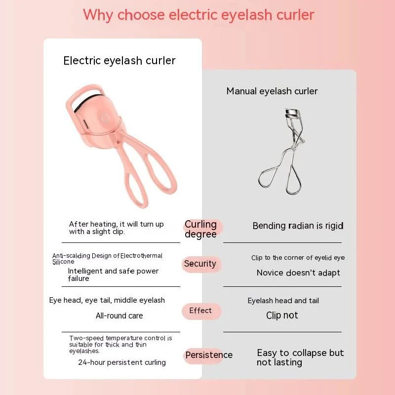 Eyelash Curler Portable Electric Heated Comb Eye Lash Long Lasting Eyelashes Curls Thermal Eyelash Curler Makeup Tools