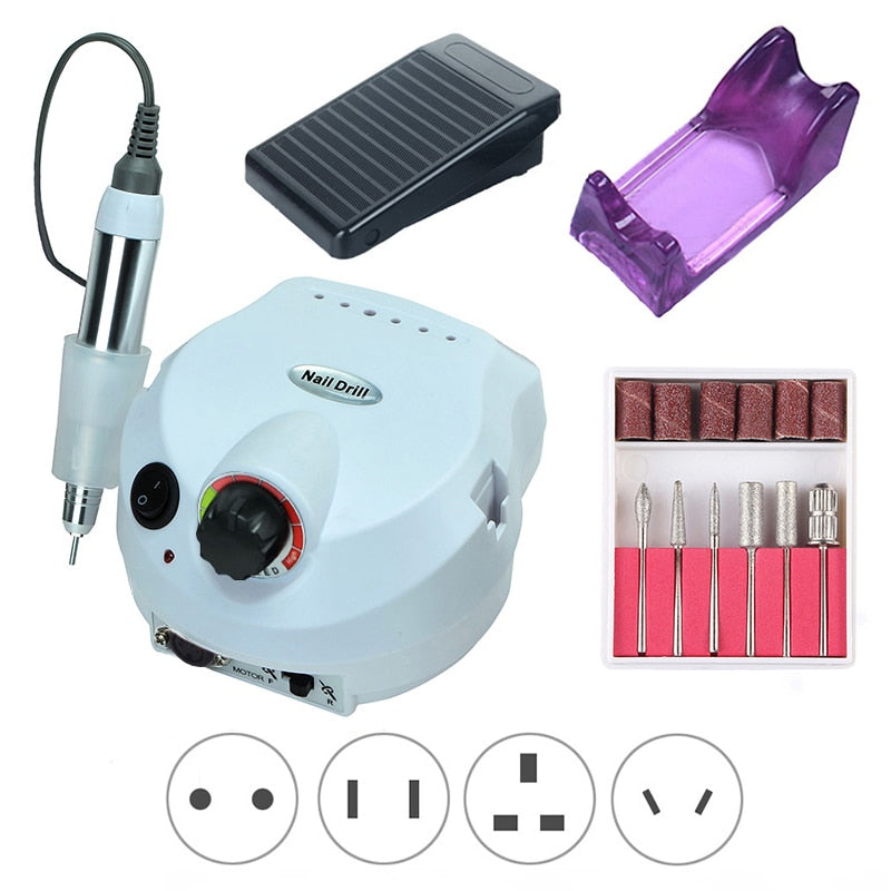 35000RPM Electric Nail Drill Machine Manicure Drill Pedicure Professional Nail Drill Polisher Salon Drill Nail Gel Cuticle Tool