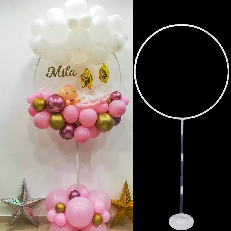 1/2set Round Balloons Stand Holder Plastic Balloon Arch Hoop wreath Ring Birthday Wedding Party Baby Shower Balloon Decorations