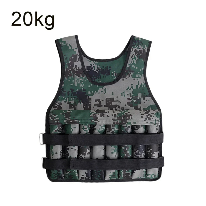 20kg Loading Weighted Vest Adjustable Exercise Training Fitness Jacket Gym Workout Boxing Vest Fitness Running Sand Waistcoat