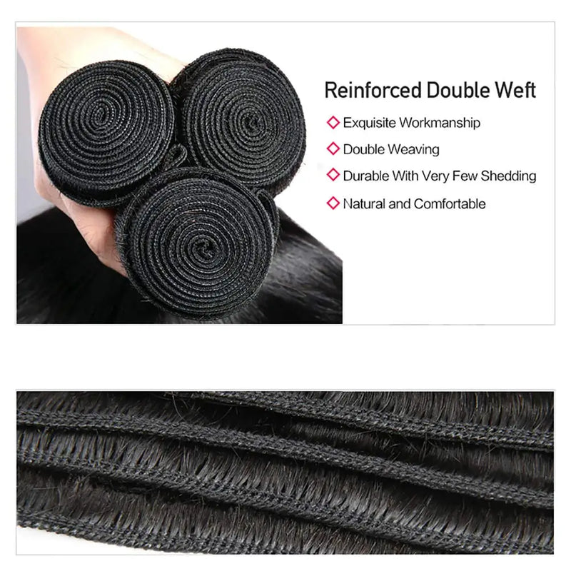 10-40 Inch Straight Human Hair Bundles 100% Raw Human Hair Bundles 3/4 Pcs Brazilian Hair Bundles For Women Hair Extensions