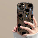Cute Wave Tulip Flower Clear Soft Phone Case For iPhone 11 Pro Max 14 Pro Max 12 Pro 13 11 Korean Love Heart Hang Chain Cover