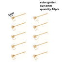 Stainless Steel Round Ball Post Earrings Stud Loops Earring Hooks Earplug  Fit Women DIY Earring Jewelry Making Christmas Craft