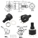 5Pcs/Lot SR16 16mm Rotary Band Switch 1Pole 5/6/8 Position 2Pole 3/4 Position Handle Length 15MM Shaft Flower Axis Band Switches