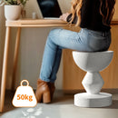 Modern Concrete Side Table for Indoor Outdoor Round Coffee Table Accent Table Garden Stool Unique Shaped