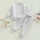 Toddler Kids Unisex 2 Piece Clothing Set Cute Graphic Print Crew Neck Sweatshirt Comfy Elastic Waist Jogger Pants Outfit