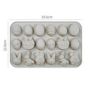18-Cavity Easter Silicone Chocolate Mold Egg Rabbit Bunny Shaped Mould Candy Jelly Cocoa Bombs Making of Easter Party Decoration