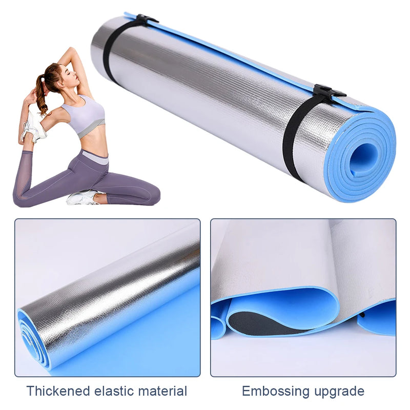 Waterproof Yoga Mat Aluminum Membrane Exercise Mat Thickened Camping Picnic Mat Portable Multifunction for Camping Picnic