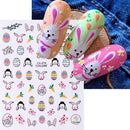 3D Bunny Nail Art Sticker Decals Decorations Easter Egg Design Cute Cartoon Rabbit Flower Nail Stickers Sliders for Manicure