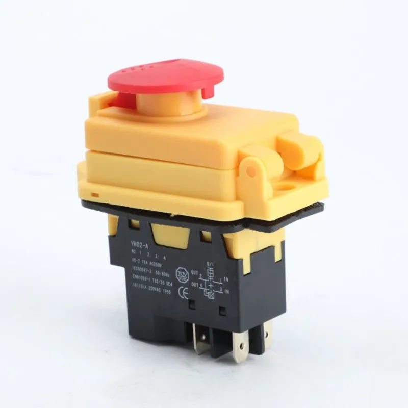 Electromagnetic Switch 4/5 Pin 120V 220V ON-OFF Momentary Reset Push Button With Cover IP55 Waterproof   ReplaceYCZ3-C，KJD17B