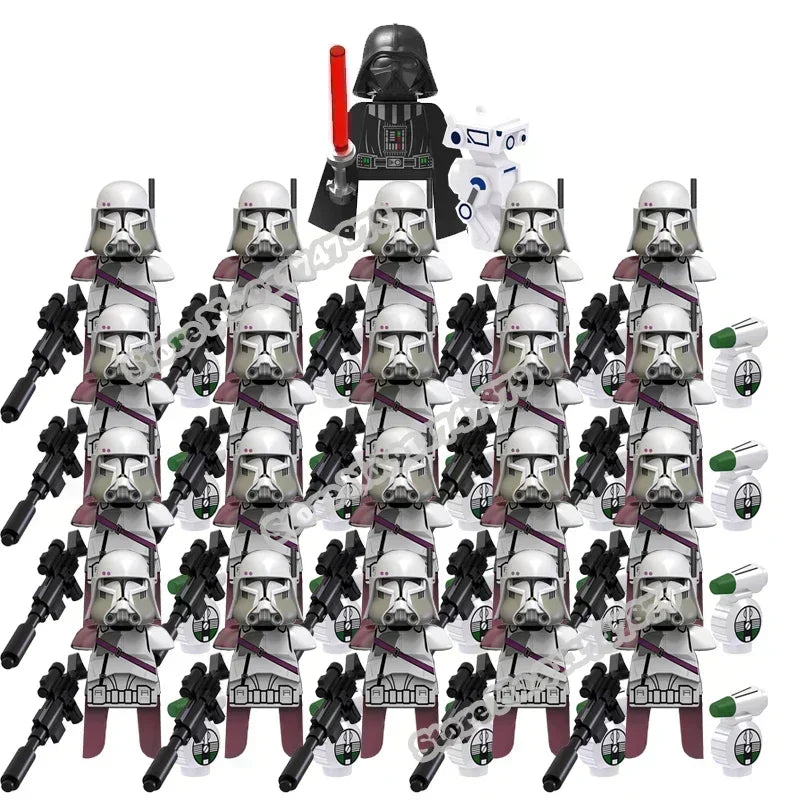 Hot Toys Star Wars 21pcs Republic Commando 501st Building Blocks TV6109 TV6106 Trooper Force 99 Hunter Crosshair Wrecker Brick