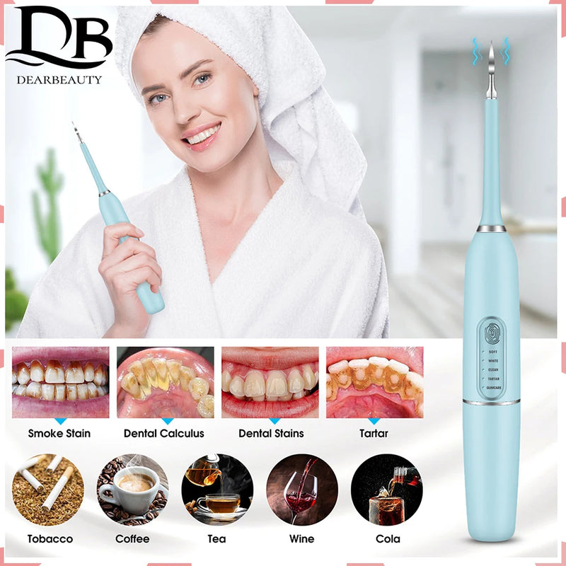 Electric Wireless Toothbrush Dental Cleaner Set Intelligent Charging Touch Switch Five-Speed Ultrasonic Vibration Dental Scaler