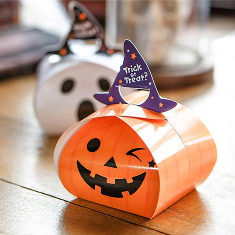 Halloween Candy Box Trick or Treat Pumpkin ghost Cookies Goodie Boxes Kids favors Gift Box Halloween Party Decoration Pack bags