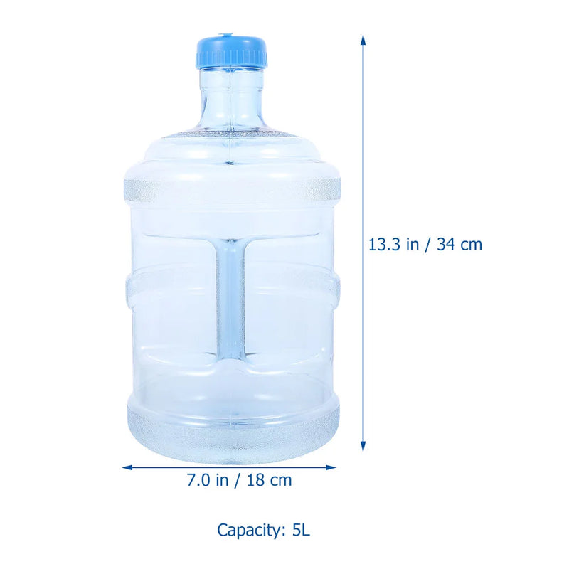 5L Water Jug Plastic Crown Cap Reusable Water Bottle Water Storage Bucket 2 Cap 5 Liters Water Container Camping Water