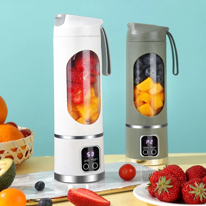 Electric Fruit Juicer Blender Small Juicer 12 Blade Head Juicer Cup Mixer Machine Portable Smoothies Blender for Home 3000mAH