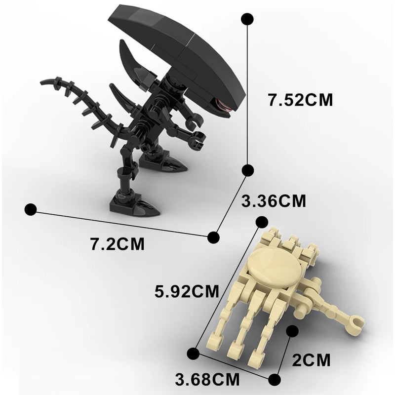 MOC Movie Alien Bricks Model Alien Drooling Monster Building Blocks Ripleys Powerloader Assembly Toys Children Birthday Gifts