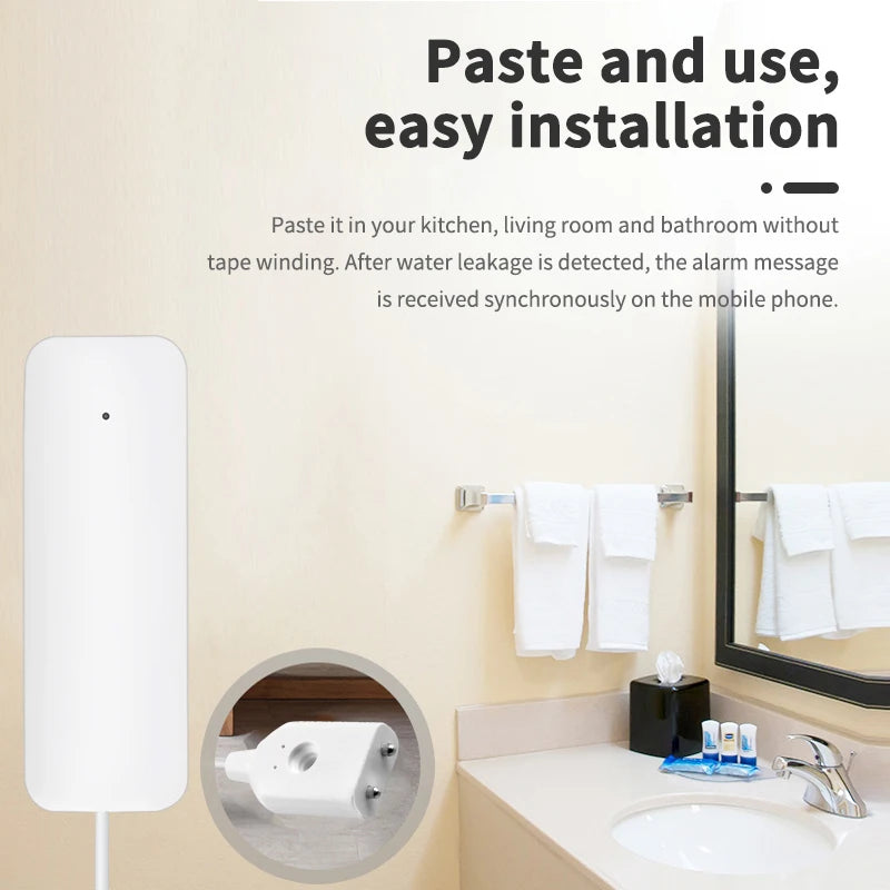 ZigBee TUYA Water Leak Detector Flood Sensor Water Tank Full Water Linkage Alarm Smart Life APP Remote Home Security Monitoring