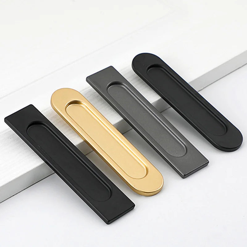 Punch Free Sliding Door Handle Aluminum Alloy Self-Adhesive Window Kitchen Door Knob Wardrobe Pulls Furniture Hardware Handle