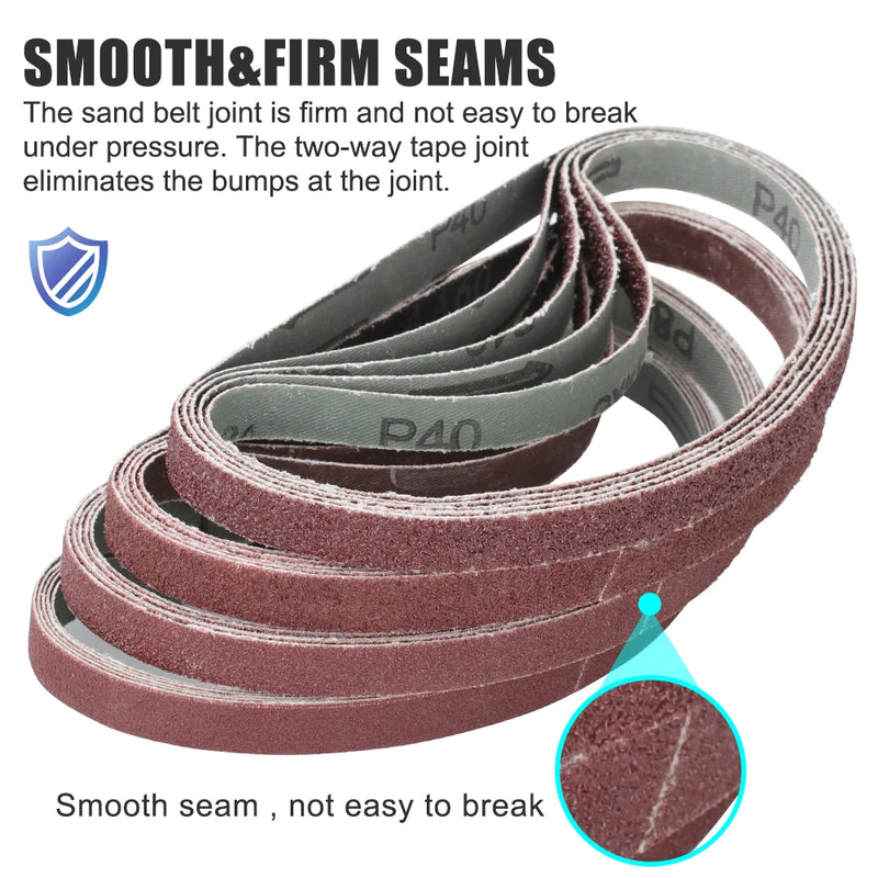 XCAN 20pcs Sanding Belts Sandpaper 457x13mm Sander Belt Abrasive Screen Band Angle Grinder Power Tool for Wood Metal Polishing