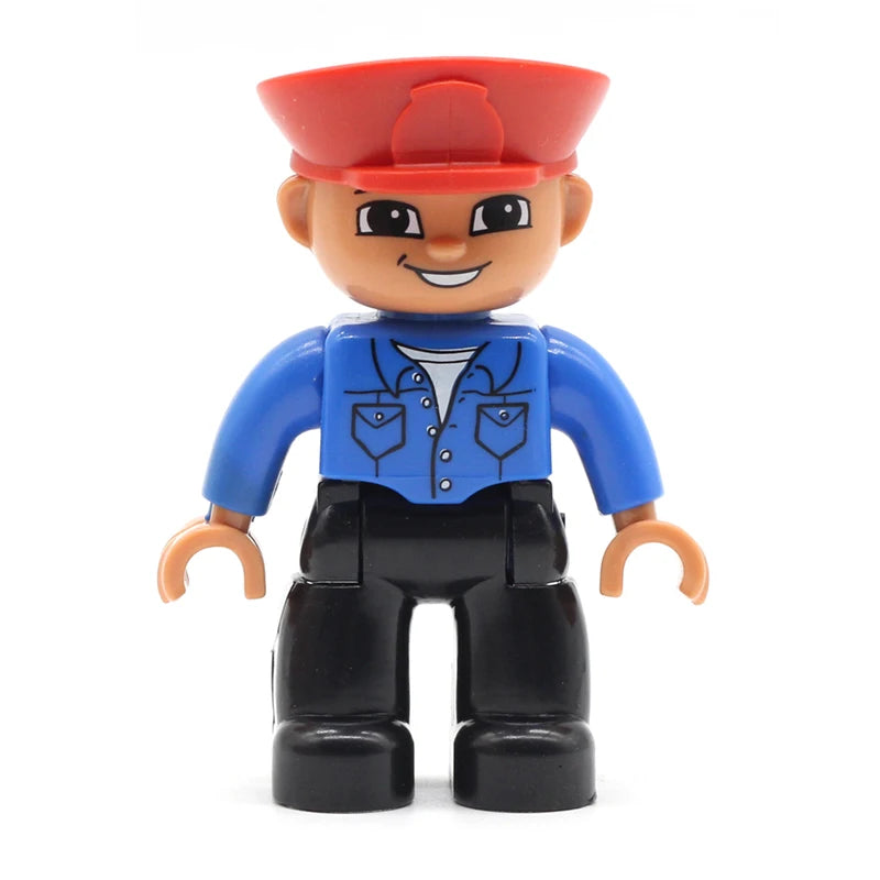 Big Size Action Figures City Princess Policemen Family Building Block Doll Character Accessory Assembly Toys for Children Gift