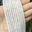 Natural Agates Tiger Eye Chalcedony Jades Stone Round Rondelle Spacer Beads For Jewelry Making Diy Bracelet Accessories 2X4mm