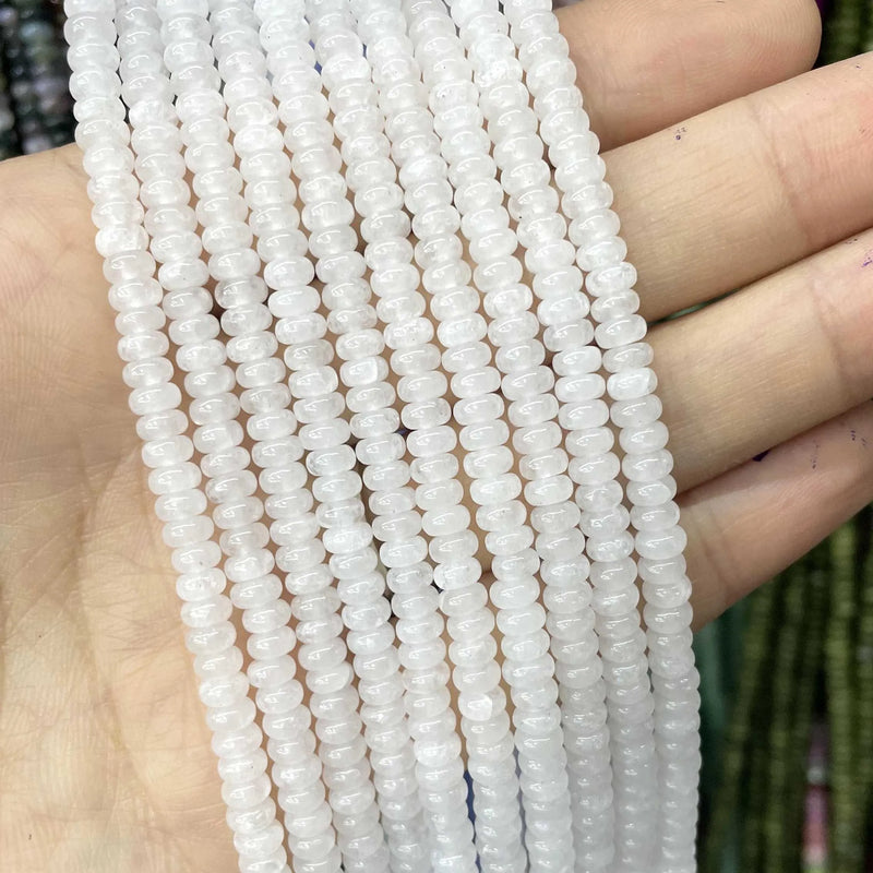 Natural Agates Tiger Eye Chalcedony Jades Stone Round Rondelle Spacer Beads For Jewelry Making Diy Bracelet Accessories 2X4mm