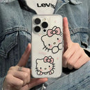 HOT Sanrio Hello Kitty Cartoon Cute Phone Case For iPhone 15 14 13 Pro Max 11 12 13 Pro Mini X XR 7 8 Plus Lovely Cover Girl