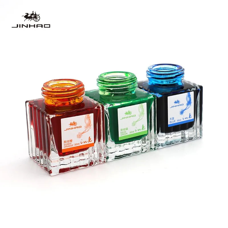 JINHAO 50ml/30ml Fountain Pen Ink Various Color Glass Bottled Ink Refill Cartridge School Writing Office Ink Supplies Stationery