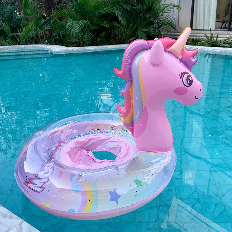 Rooxin Unicorn Inflatable Pool Floats Swimming Ring for Kids Baby Swim Tube Water Play Supply Float Seat Summer Beach Party Toys