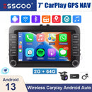 ESSGOO 7in Android 14 Auto CarPlay Car Stereo Radio GPS Navi WIFI RDS FM ASP BT for VW Golf 5 6 Passat B6 B7 Polo Touran Tiguan