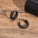 Vnox Black Snake Textured Hoop Earrings for Men, Hypoallergenic Metal Stainless Steel Animal Male Boys Earring,Cool Gift for Him