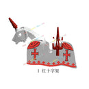 MOC Medieval Military Series Castle Roman Knight Horse Saddle Soldiers War Horses Building Block Accessories Kids Education Toy