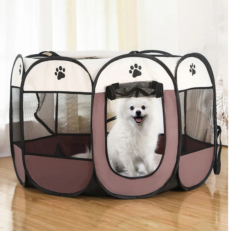 Portable Foldable Pet Tent Kennel Octagonal Fence Puppy Shelter Easy To Use Outdoor Easy Operation  Dog Cages Cat Fences