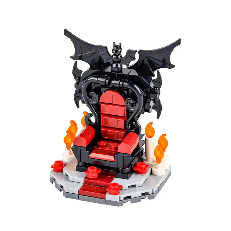 MOC Halloween Skeleton Horde  Building Blocks Dark Castle with Vampire Throne DIY  Medieval Bricks Collection Gift