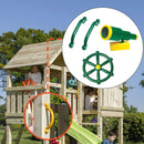 4x Playground Equipment Set Active Outdoor Play Kids Pirate Telescope Steering Wheel & Safety Handle Bars for Gym Boys & Girls