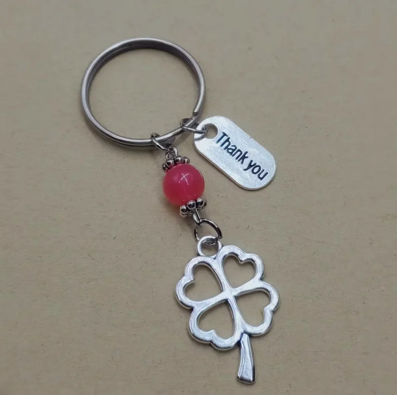 1/10 Sets Clover thank you Teacher's Day Gift creative Keychain Lovers Key Ring Jewelry