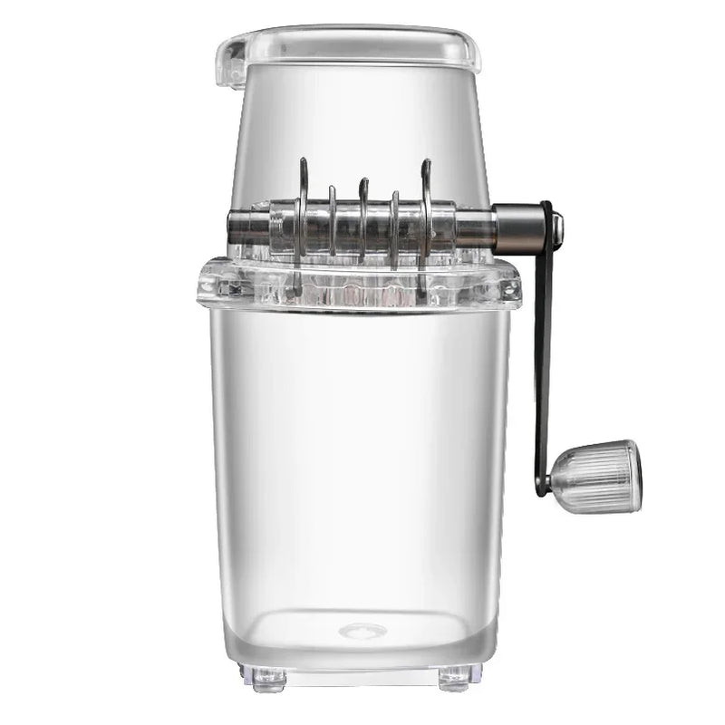 Multifunctional Manual Ice Crusher Mini Ice Shaver Chopper 1.25L Manual Snow Cone Smoothie Maker