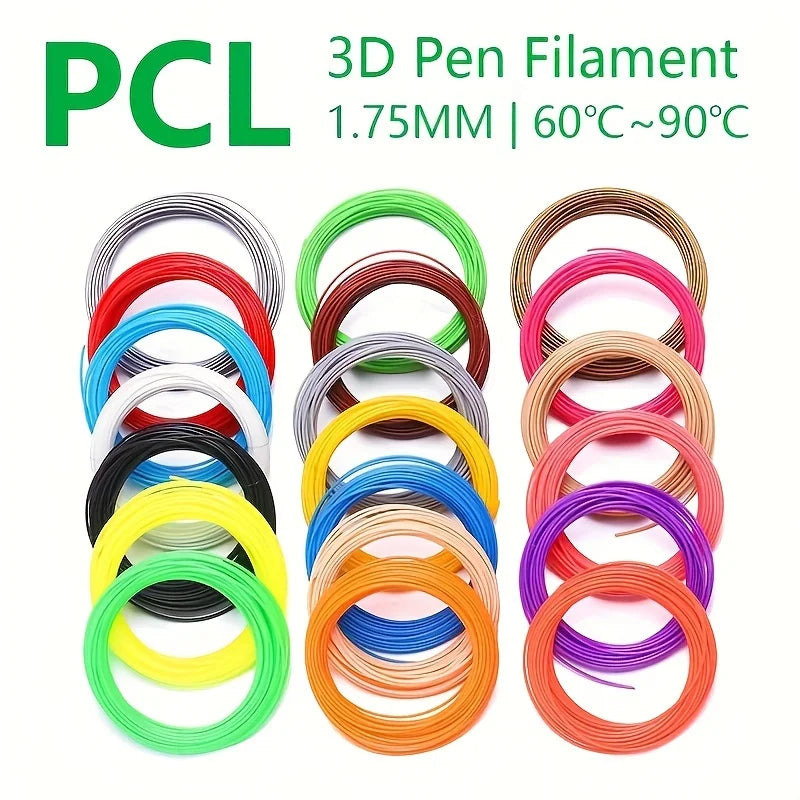 High Quality PCL Filament, Low Temperature 3D Pen Filament 1.75MM,Suitable For Low Temperature 3D Pen, Bright Colors, No Repetit