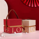 Wedding Favor Gift Packaging Box Handled Candy Box for Valentine's Day Christmas Present Boxes Square Candy Jewelry Storage Case