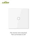 Logen Double-touch Switch 1/2/3Gang 2 Way Stair Switch EU Standard Need't Neutral Wire Glass Panel Wall Switch Stair Switch